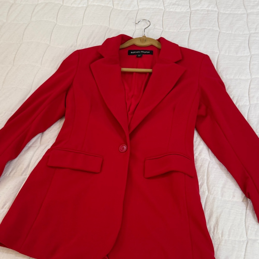 Boston Proper Vibrant Red Blazer